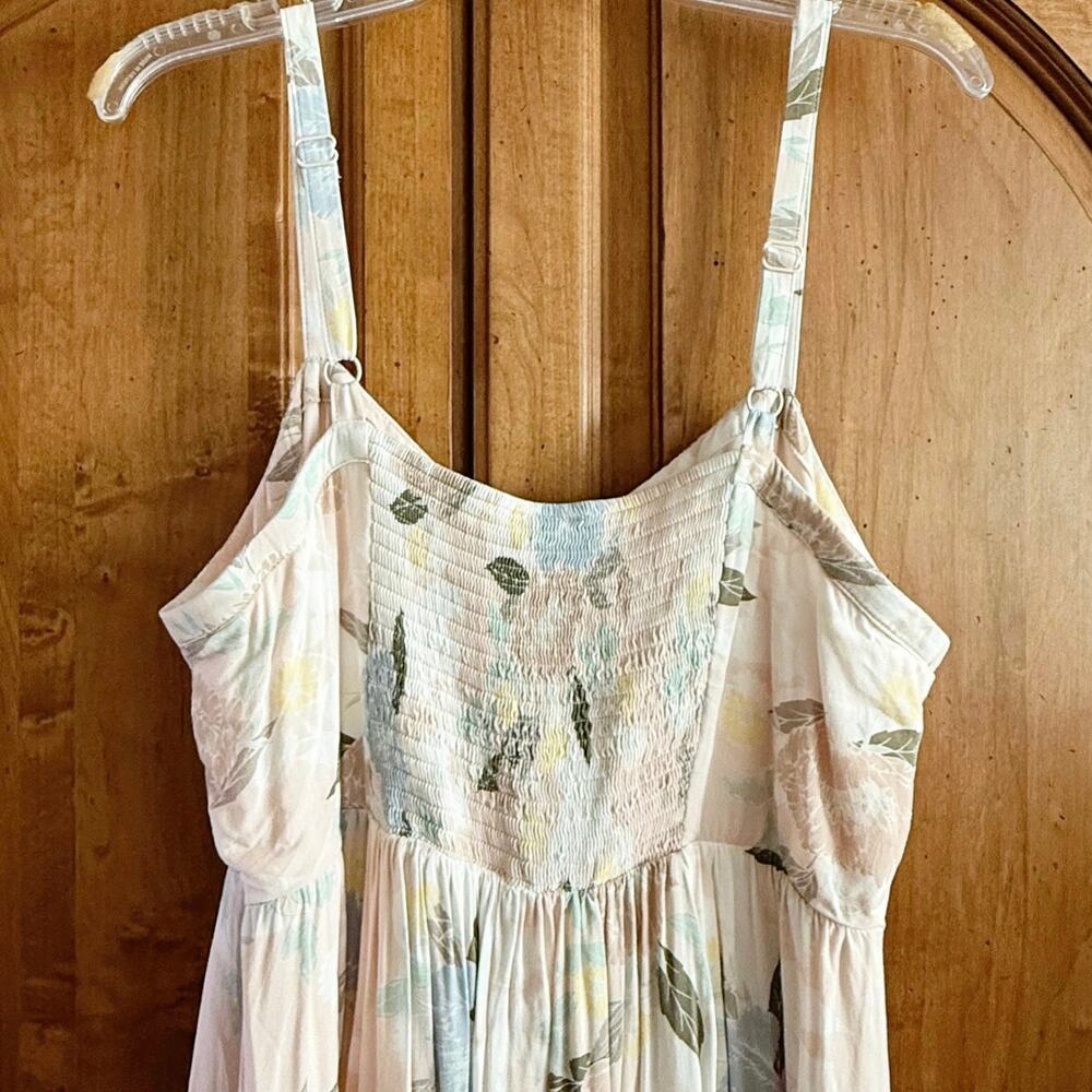 Torrid floral challis high low skater dress sleeveless v neck smocked plus 1X - Picture 9 of 11